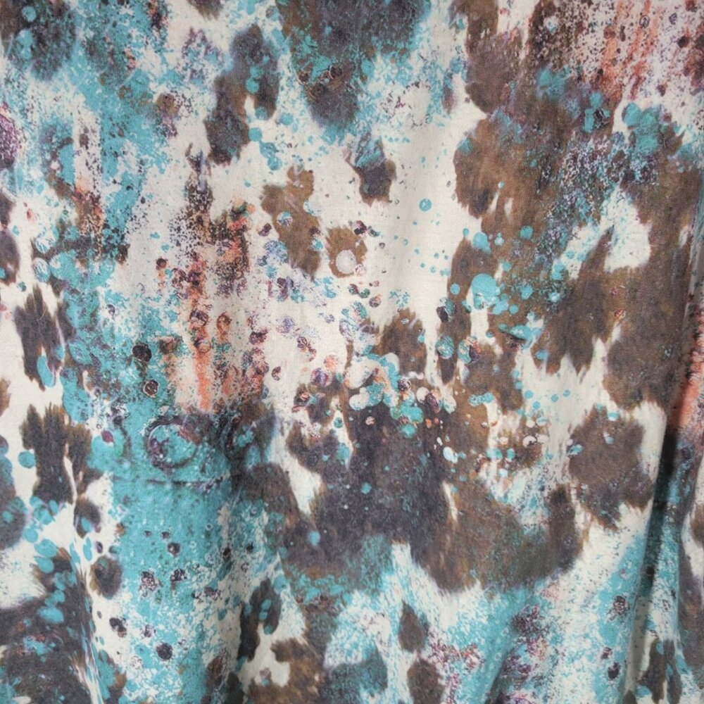 Womens Top XL Tee Cowgirl Blame It All on My Roots Poly Blend Blue Brown NOV239E - Picture 6 of 8